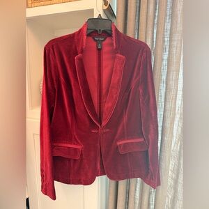 White House Black Market Red Velvet Blazer